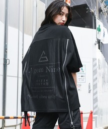『A'GEM/9』ZIPデザインメッシュ半袖Tシャツ