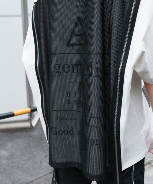 A‘gem 9(エージェムナイン)の「『A'GEM/9』ZIPデザインメッシュ半袖Tシャツ(Tシャツ/カットソー・メンズ・ホワイト/ブラック・FREE)」の10枚目の写真