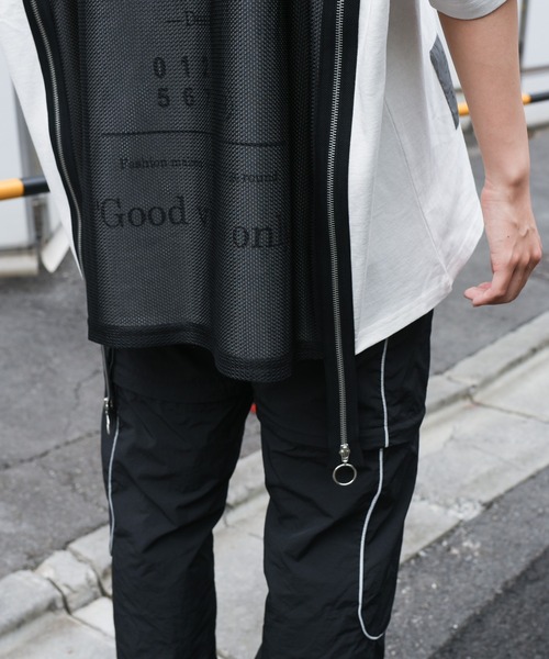 A‘gem 9(エージェムナイン)の「『A'GEM/9』ZIPデザインメッシュ半袖Tシャツ(Tシャツ/カットソー・メンズ・ホワイト/ブラック・FREE)」の11枚目の写真
