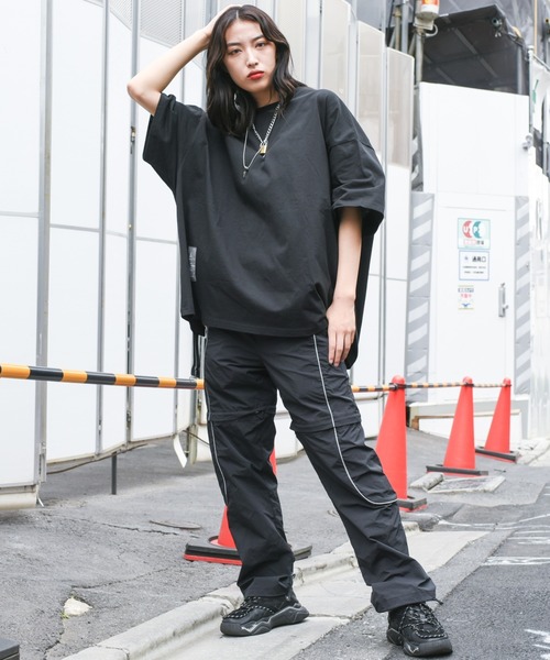 A‘gem 9(エージェムナイン)の「『A'GEM/9』ZIPデザインメッシュ半袖Tシャツ(Tシャツ/カットソー・メンズ・ホワイト/ブラック・FREE)」の4枚目の写真