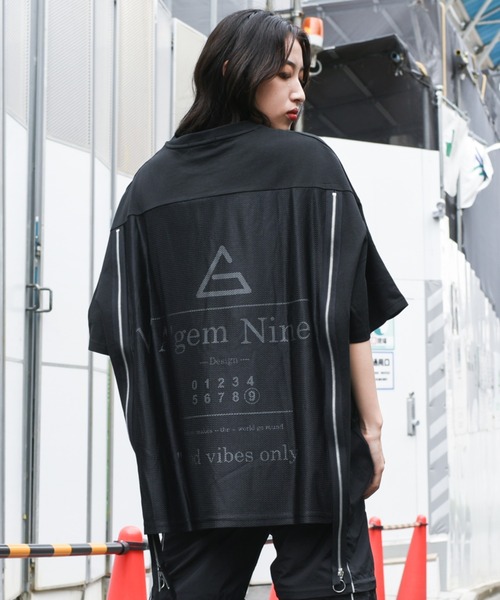 A‘gem 9(エージェムナイン)の「『A'GEM/9』ZIPデザインメッシュ半袖Tシャツ(Tシャツ/カットソー・メンズ・ホワイト/ブラック・FREE)」の16枚目の写真