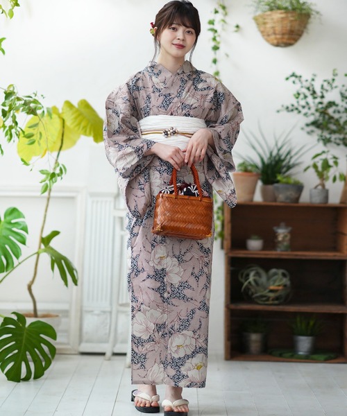 ☆新品 フリーサイズ 浴衣3点セット ニコアンティーク×モダンアンテナ utatane（ウタタネ）の「選べる浴衣3点セット ニコアンティーク