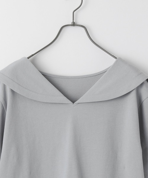 Heather（ヘザー）の「セーラーカラーカットソー　949617（Tシャツ/カットソー・レディース・ブラック/ホワイト/グリーン・FREE）」の9枚目の写真