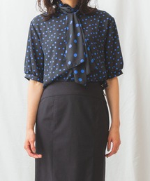 NARACAMICIE | ミックスドットボウタイブラウス(シャツ/ブラウス)