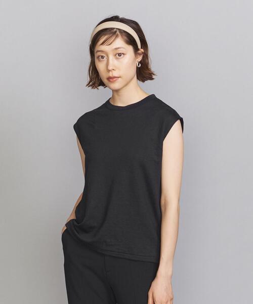 BEAUTY&YOUTH UNITED ARROWS（ビューティーアンドユースユナイテッドアローズ）の「BY 麻ブレンドクルーネックノースリーブカットソー（Tシャツ/カットソー・レディース・ホワイト/ブラック/ピンク/オリーブ/ライラック・FREE）」の3枚目の写真