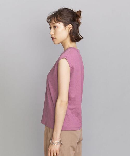BEAUTY&YOUTH UNITED ARROWS（ビューティーアンドユースユナイテッドアローズ）の「BY 麻ブレンドクルーネックノースリーブカットソー（Tシャツ/カットソー・レディース・ホワイト/ブラック/ピンク/オリーブ/ライラック・FREE）」の7枚目の写真