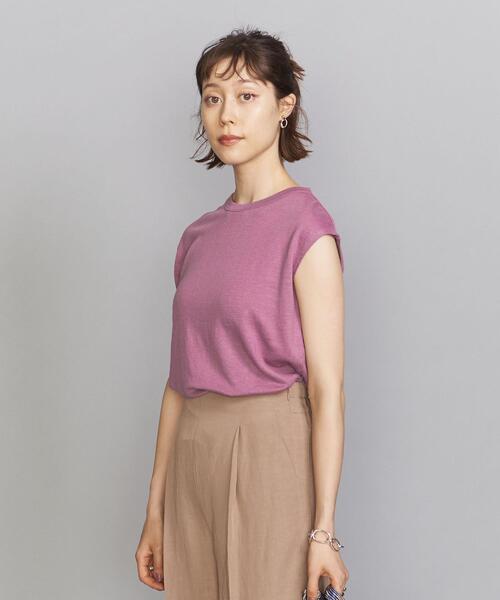 BEAUTY&YOUTH UNITED ARROWS（ビューティーアンドユースユナイテッドアローズ）の「BY 麻ブレンドクルーネックノースリーブカットソー（Tシャツ/カットソー・レディース・ホワイト/ブラック/ピンク/オリーブ/ライラック・FREE）」の9枚目の写真