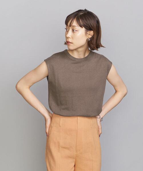 BEAUTY&YOUTH UNITED ARROWS（ビューティーアンドユースユナイテッドアローズ）の「BY 麻ブレンドクルーネックノースリーブカットソー（Tシャツ/カットソー・レディース・ホワイト/ブラック/ピンク/オリーブ/ライラック・FREE）」の11枚目の写真