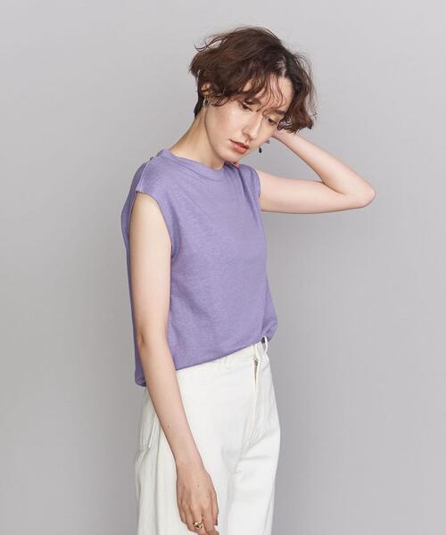 BEAUTY&YOUTH UNITED ARROWS（ビューティーアンドユースユナイテッドアローズ）の「BY 麻ブレンドクルーネックノースリーブカットソー（Tシャツ/カットソー・レディース・ホワイト/ブラック/ピンク/オリーブ/ライラック・FREE）」の16枚目の写真