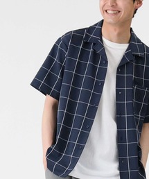 PLUS ONE | 【PLUS ONE】ストレッチ開襟半袖シャツ(シャツ/ブラウス)