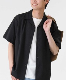 PLUS ONE | 【PLUS ONE】ストレッチ開襟半袖シャツ(シャツ/ブラウス)