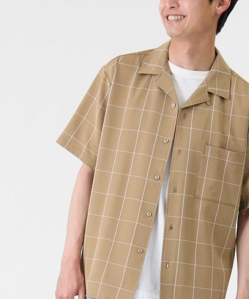 PLUS ONE（プラスワン）の「【接触冷感】【PLUS ONE】ストレッチ開襟半袖シャツ / 吸水速乾（シャツ/ブラウス・メンズ・ネイビー×ホワイト/ブラック/オフホワイト/グリーン/ターコイズブルー/ベージュ・L/M/XL）」の19枚目の写真