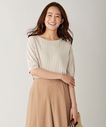 【UVカット・洗える】Functional Cotton Blend プリーツ ニット