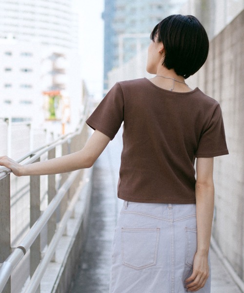 X-girl（エックスガール）の「2WAY S/S CARDIGAN（カーディガン/ボレロ・レディース・ブラウン/ブラック/ライトブルー/ホワイト・S/M）」の16枚目の写真