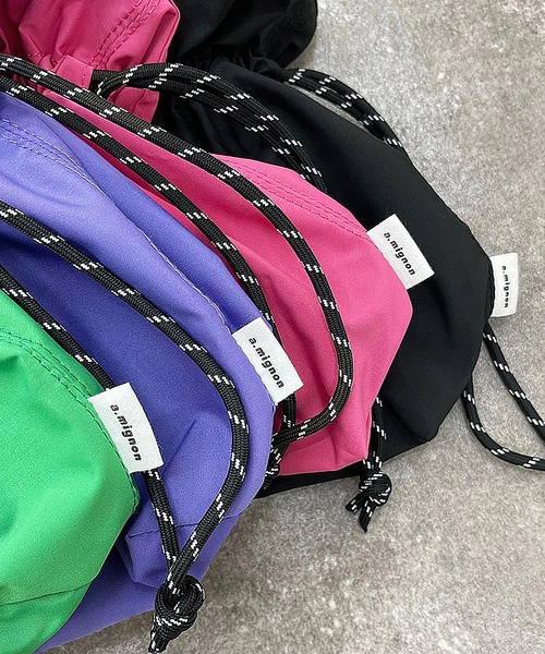 apres jour mignon（アプレジュールミニョン）の「ナイロン巾着バッグ【ZOZOTOWN限定アイテム】（ショルダーバッグ・レディース・パープル/ブラック/グリーン/ピンク・ONESIZE）」の11枚目の写真