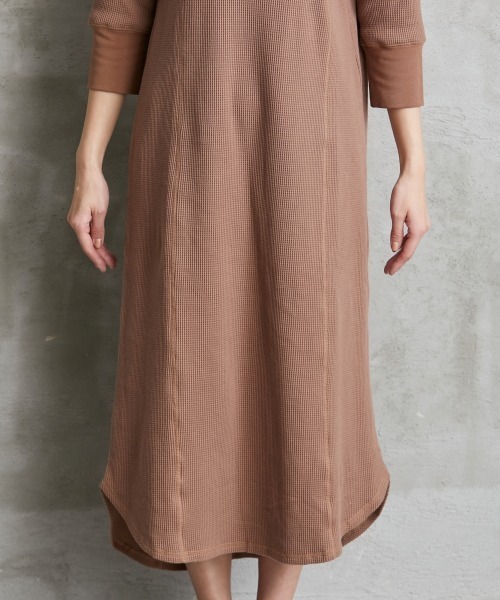 バックレースアップワッフルカットソーワンピース Fan ワンピース ローズファンファン ワンピース Rose 大きいサイズ Rose Fan Fan ローズファンファン のファッション