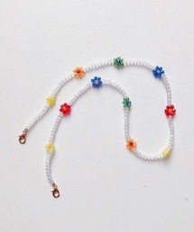 マスク/ネックレス2WAYフラワービーズチェーン