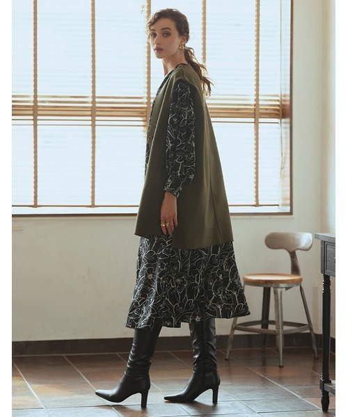 Re:EDIT（リエディ）の「フェイクレザーロングヒールブーツ（ブーツ・レディース・ダークブラウン/アイボリー/ブラック・SMALL/X-LARGE/LARGE/MEDIUM/XX-LARGE）」の10枚目の写真