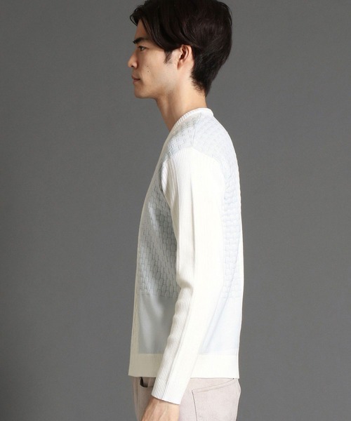 HIDEAWAYS NICOLE（ハイダウェイニコル）の「アミジキリカエランダムリブニット（ニット/セーター・メンズ・ブラック×グレー/ブラック/ホワイト系1/オフホワイト・LARGE/X-LARGE/MEDIUM）」の13枚目の写真