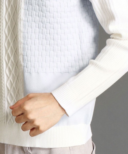 HIDEAWAYS NICOLE（ハイダウェイニコル）の「アミジキリカエランダムリブニット（ニット/セーター・メンズ・ブラック×グレー/ブラック/ホワイト系1/オフホワイト・LARGE/X-LARGE/MEDIUM）」の15枚目の写真