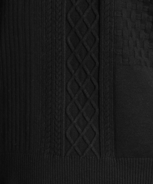 HIDEAWAYS NICOLE（ハイダウェイニコル）の「アミジキリカエランダムリブニット（ニット/セーター・メンズ・ブラック×グレー/ブラック/ホワイト系1/オフホワイト・LARGE/X-LARGE/MEDIUM）」の17枚目の写真