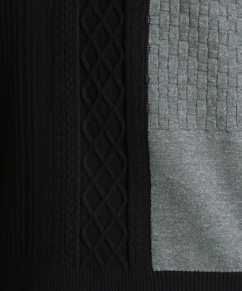 HIDEAWAYS NICOLE（ハイダウェイニコル）の「アミジキリカエランダムリブニット（ニット/セーター・メンズ・ブラック×グレー/ブラック/ホワイト系1/オフホワイト・LARGE/X-LARGE/MEDIUM）」の19枚目の写真