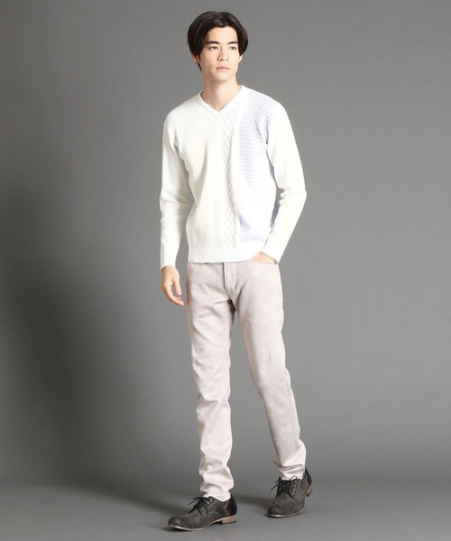 HIDEAWAYS NICOLE（ハイダウェイニコル）の「アミジキリカエランダムリブニット（ニット/セーター・メンズ・ブラック×グレー/ブラック/ホワイト系1/オフホワイト・LARGE/X-LARGE/MEDIUM）」の20枚目の写真