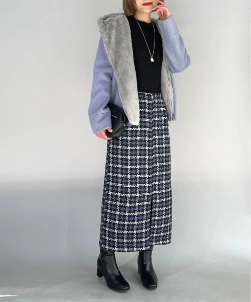 PICCIN(ピッチン)の「フードファー付きショートコート(その他アウター・レディース・グレー/サックスブルー/アイボリー・M/L)」の19枚目の写真