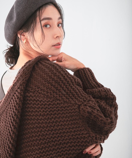 LEPSIM（レプシィム）の「ハンドニットフードカーディガン 955081