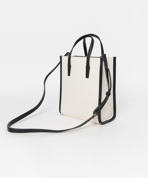 URBAN RESEARCH Sonny Label(アーバンリサーチサニーレーベル)の「パイピングスクエアトートバッグ(トートバッグ・レディース・グレー系その他/ブラック・ONE)」の5枚目の写真