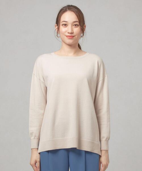 closet story（クローゼットストーリー）の「＜closet story（クローゼットストーリー）＞イージー ワイド サイドスリット ニット -ウォッシャブル-（ニット/セーター・レディース・ライトグレー/ライトブルー/オレンジ・FREE）」の14枚目の写真