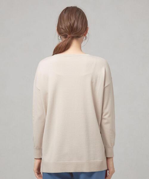 closet story（クローゼットストーリー）の「＜closet story（クローゼットストーリー）＞イージー ワイド サイドスリット ニット -ウォッシャブル-（ニット/セーター・レディース・ライトグレー/ライトブルー/オレンジ・FREE）」の11枚目の写真