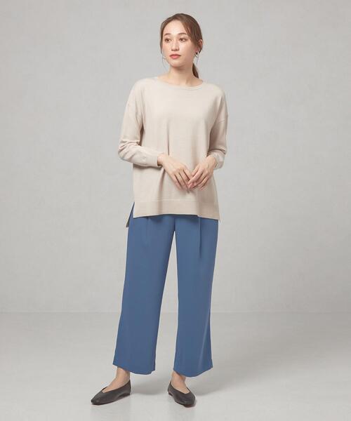 closet story（クローゼットストーリー）の「＜closet story（クローゼットストーリー）＞イージー ワイド サイドスリット ニット -ウォッシャブル-（ニット/セーター・レディース・ライトグレー/ライトブルー/オレンジ・FREE）」の13枚目の写真