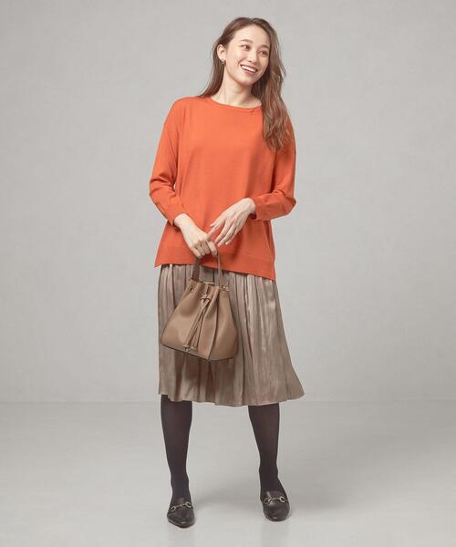 closet story（クローゼットストーリー）の「＜closet story（クローゼットストーリー）＞イージー ワイド サイドスリット ニット -ウォッシャブル-（ニット/セーター・レディース・ライトグレー/ライトブルー/オレンジ・FREE）」の12枚目の写真