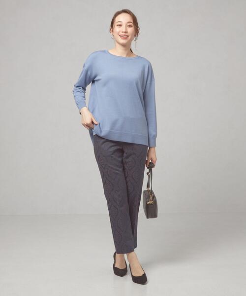 closet story（クローゼットストーリー）の「＜closet story（クローゼットストーリー）＞イージー ワイド サイドスリット ニット -ウォッシャブル-（ニット/セーター・レディース・ライトグレー/ライトブルー/オレンジ・FREE）」の10枚目の写真