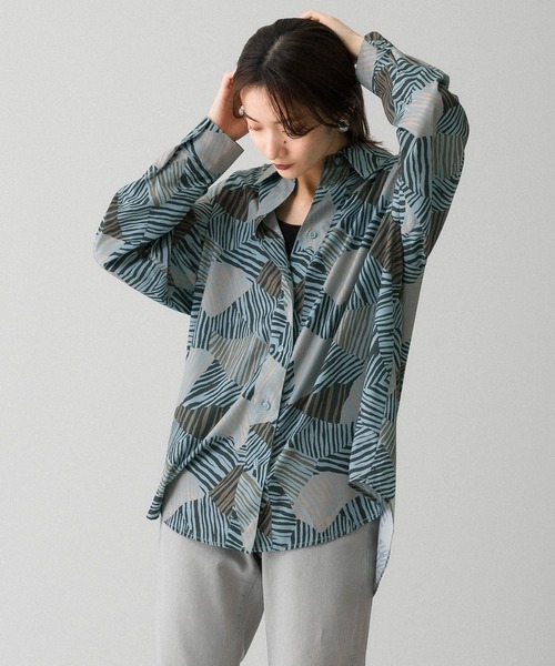 KBF（ケイビーエフ）の「ゼブラプリントロングスリーブシャツ（シャツ/ブラウス・レディース・ブラック系その他/ピンク系その他/ブラウン系その他・ONE）」の11枚目の写真