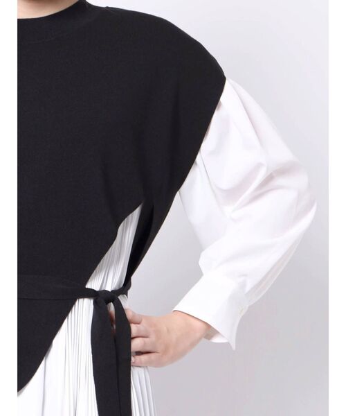 ELENDEEK（エレンディーク）の「アシメプリーツブラウスセットニット（ニット/セーター・レディース・ライトベージュ/ブラック・FREE）」の12枚目の写真