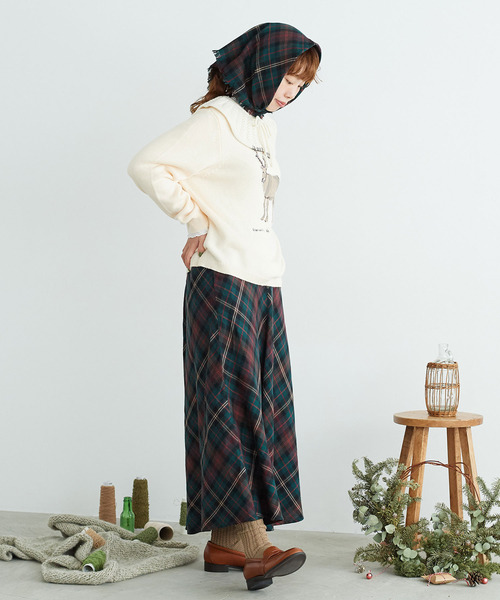 chambre de charme(シャンブルドゥシャーム)の「cdc コットンナイロン/ウール トナカイニット(ニット/セーター・レディース・ホワイト/オレンジ・FREE)」の16枚目の写真