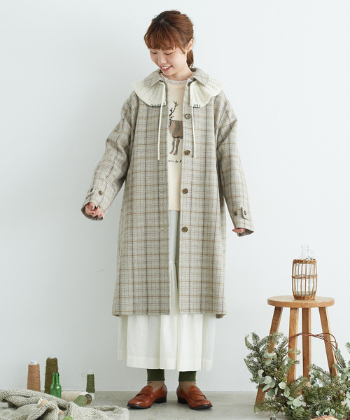 chambre de charme(シャンブルドゥシャーム)の「cdc コットンナイロン/ウール トナカイニット(ニット/セーター・レディース・ホワイト/オレンジ・FREE)」の14枚目の写真