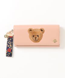 PAUL & JOE ACCESSOIRES (ポール&ジョーアクセソワ) かぶせ長財布 クマ刺繍 ポールアンドジョー