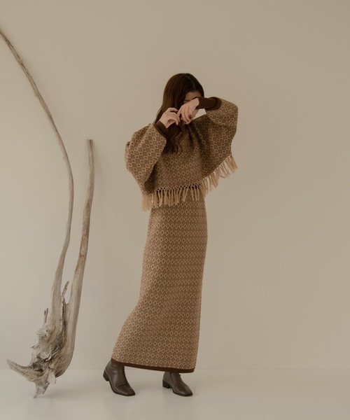 I_am（アイアム）の「jacquard straight skirt（スカート・レディース・ブラック/ブラウン・FREE）」の21枚目の写真