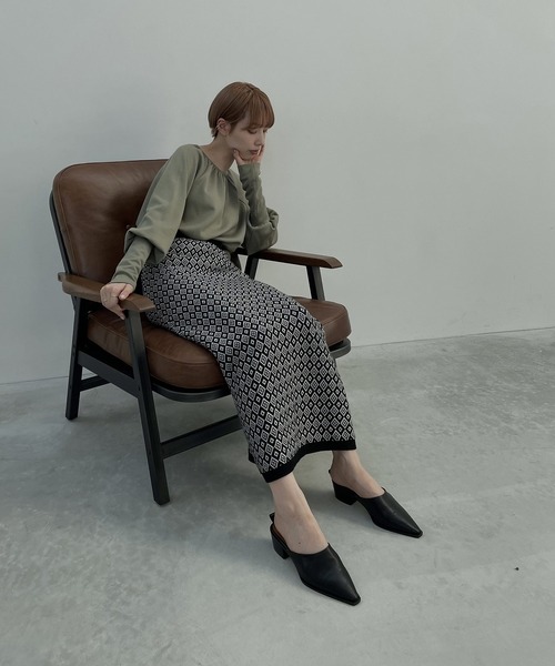 I_am（アイアム）の「jacquard straight skirt（スカート・レディース・ブラック/ブラウン・FREE）」の14枚目の写真