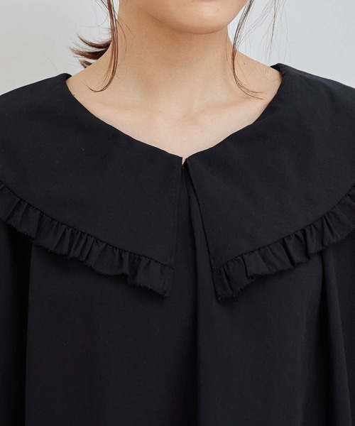ROPE' PICNIC（ロペピクニック）の「BIGカラーラッフルフリルブラウス（シャツ/ブラウス・レディース・ホワイト/ブラック/グレー・38）」の13枚目の写真