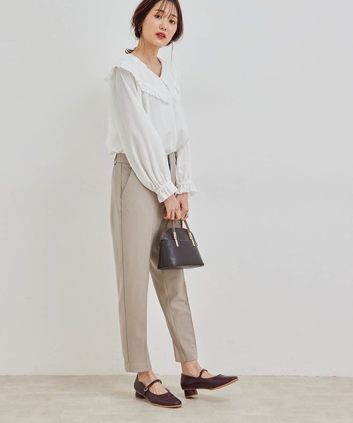 ROPE' PICNIC（ロペピクニック）の「BIGカラーラッフルフリルブラウス（シャツ/ブラウス・レディース・ホワイト/ブラック/グレー・38）」の10枚目の写真