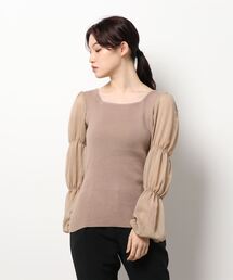 ANDGEEBEE | シアースリーブニット(ニット/セーター)