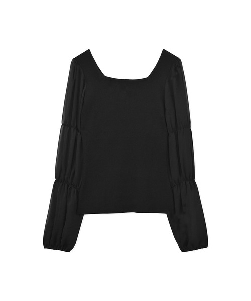 ANDGEEBEE（アンジービー）の「シアースリーブニット（ニット/セーター・レディース・オフホワイト/モカ/ブラック・MEDIUM）」の11枚目の写真