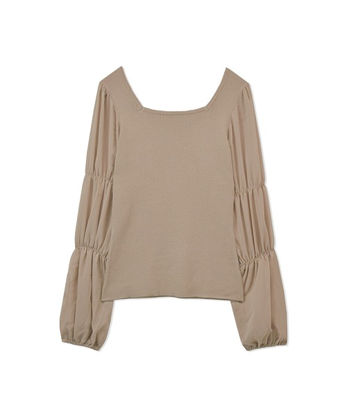 ANDGEEBEE（アンジービー）の「シアースリーブニット（ニット/セーター・レディース・オフホワイト/モカ/ブラック・MEDIUM）」の10枚目の写真