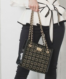 2点セット・ポーチ付きツイードチェーンバッグ/21602