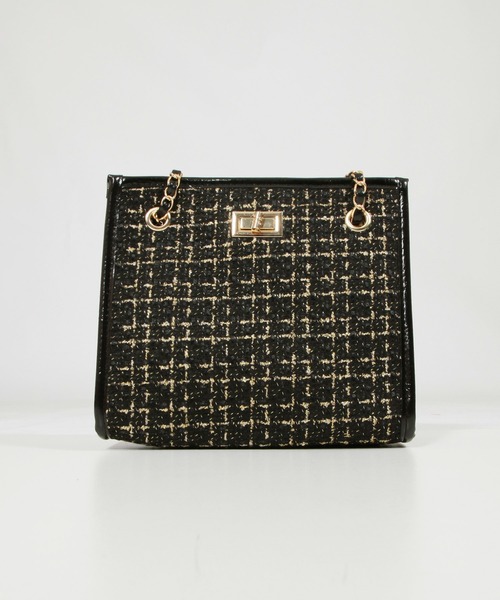 Julia Boutique(ジュリアブティック)の「2点セット・ポーチ付きツイードチェーンバッグ/21602(ハンドバッグ・レディース・アイボリー/ブラック・ONE)」の6枚目の写真