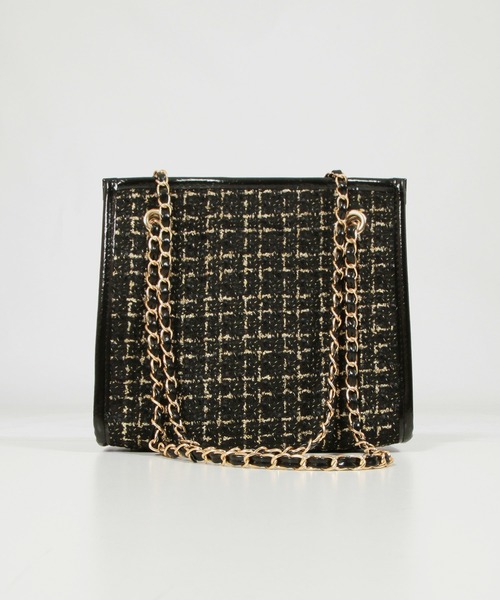 Julia Boutique(ジュリアブティック)の「2点セット・ポーチ付きツイードチェーンバッグ/21602(ハンドバッグ・レディース・アイボリー/ブラック・ONE)」の11枚目の写真